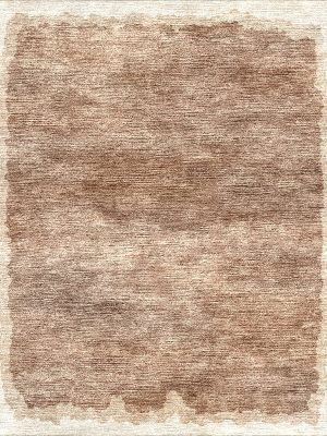 Soft mocha gradient rug with textured appearance.